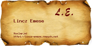 Lincz Emese névjegykártya